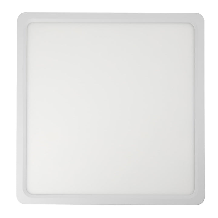 Telbix Lunos Square White Frame Dimmable 3CCT LED Oyster Light with Flex and Plug | Medium