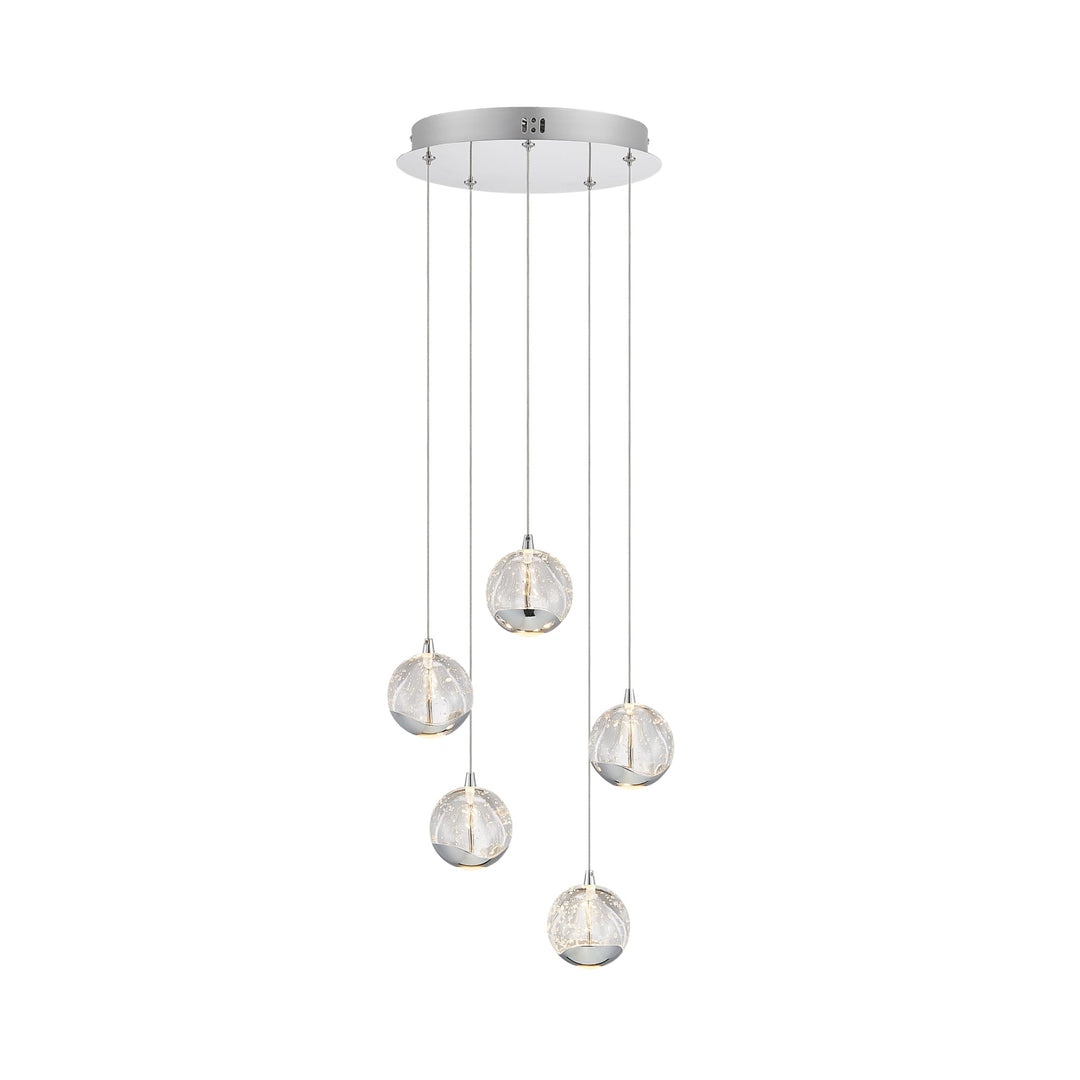 Telbix Segovia 5 Light LED Pendant | Chrome