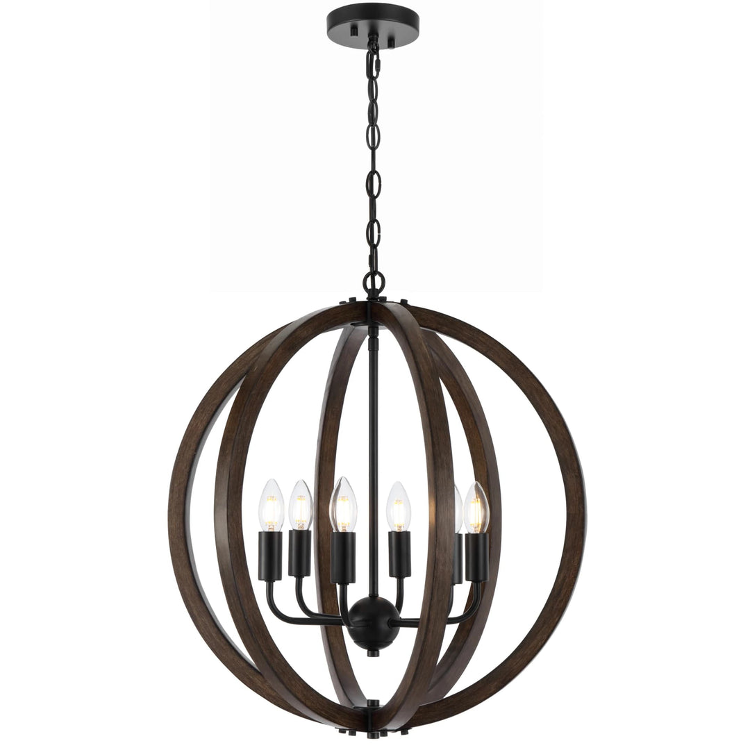 Telbix Black Vestal Pendant Light | 6 Light