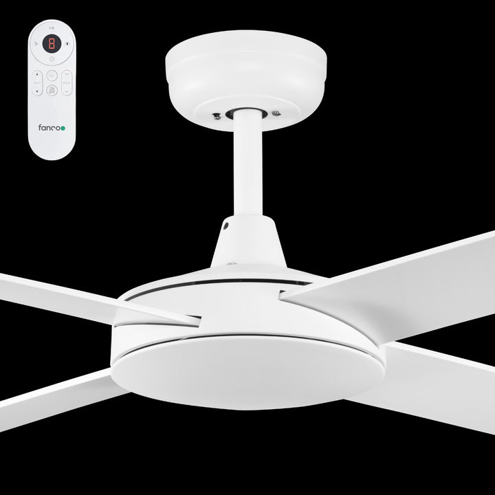 Fanco Eco Silent Deluxe 52" Smart DC Ceiling Fan with Remote Control | White