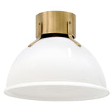 Hinkley Argo Small Flush Mount with Cased Opal Glass | Heritage Brass