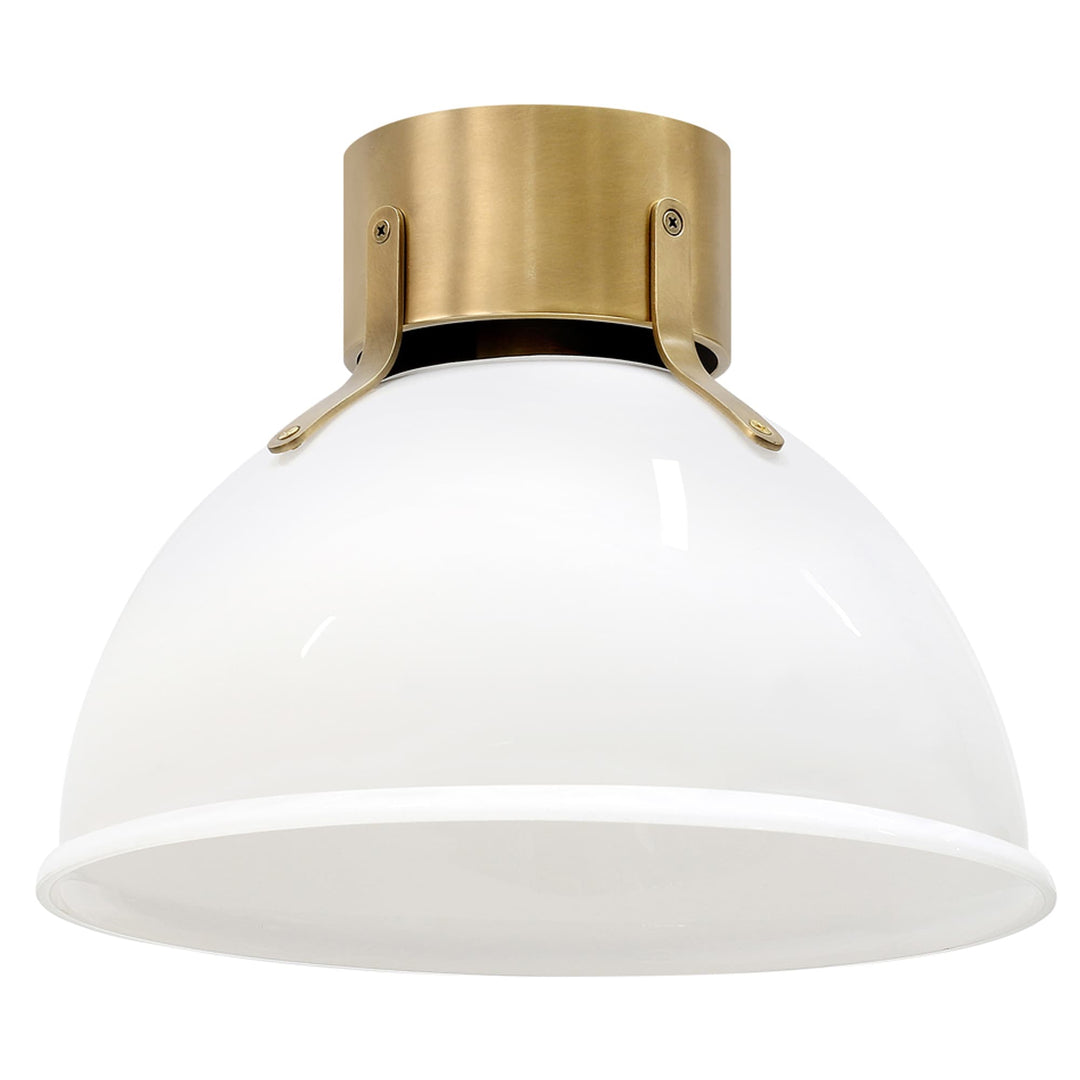 Hinkley Argo Small Flush Mount with Cased Opal Glass | Heritage Brass