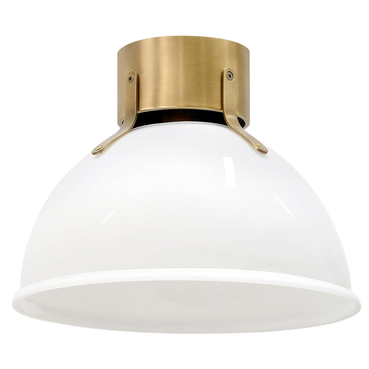 Hinkley Argo Small Flush Mount with Cased Opal Glass | Heritage Brass