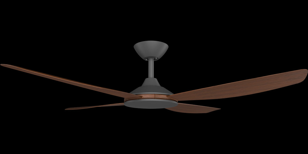 Calibo Vanga 52" DC Smart Ceiling Fan with Remote Control | Black and Koa