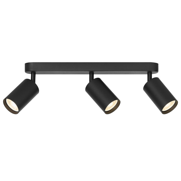 Telbix Picard 3 Light Minimalist Bar Spotlight with Rotatable Heads | Black