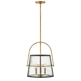 Hinkley Tournon 3 Light Glass Pendant (E12) | Heritage Brass & Black