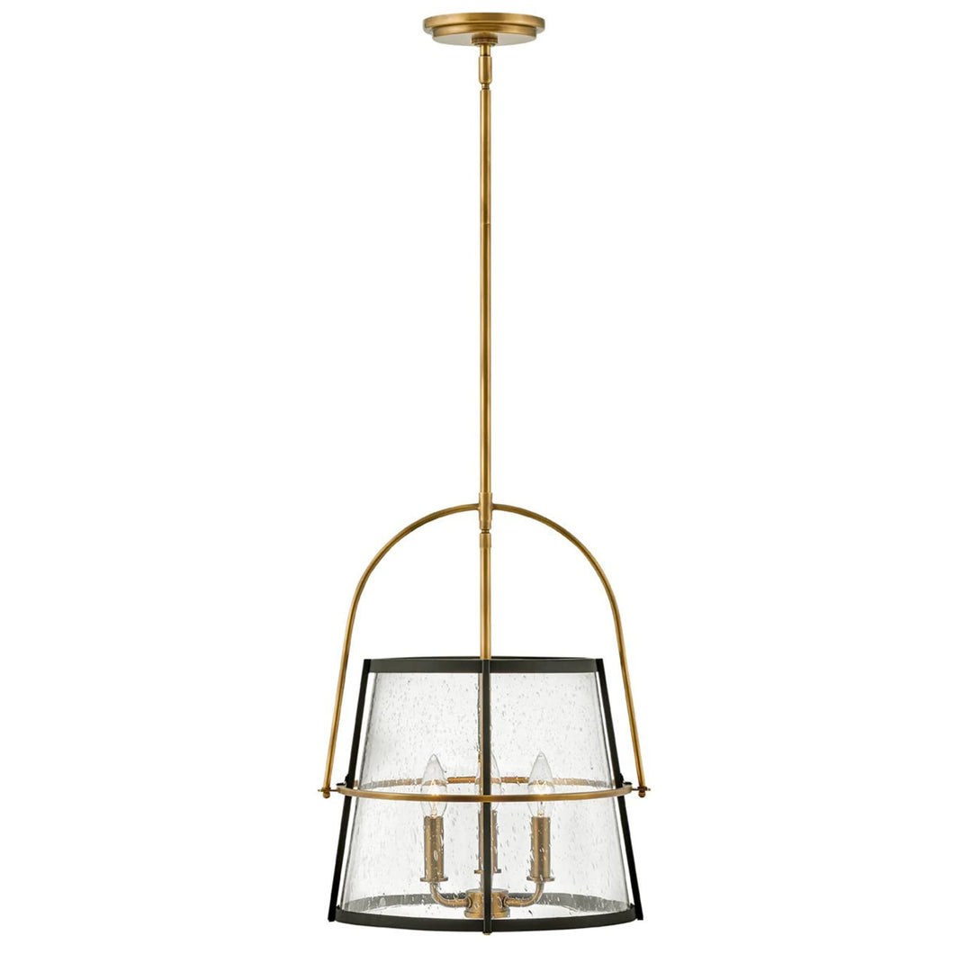 Hinkley Tournon 3 Light Glass Pendant (E12) | Heritage Brass & Black