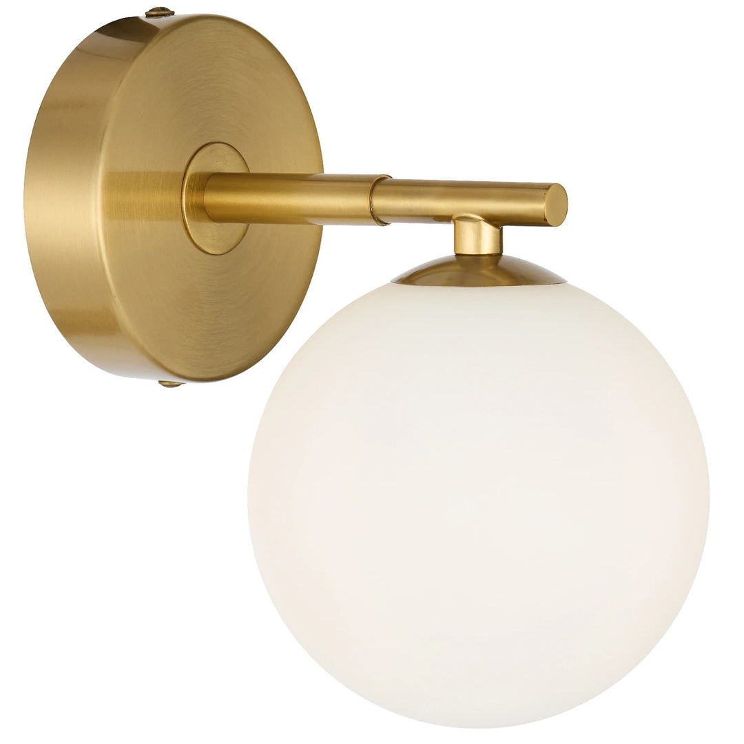 Telbix Felton Antique Gold 1 Light Wall Light | Opal Matt
