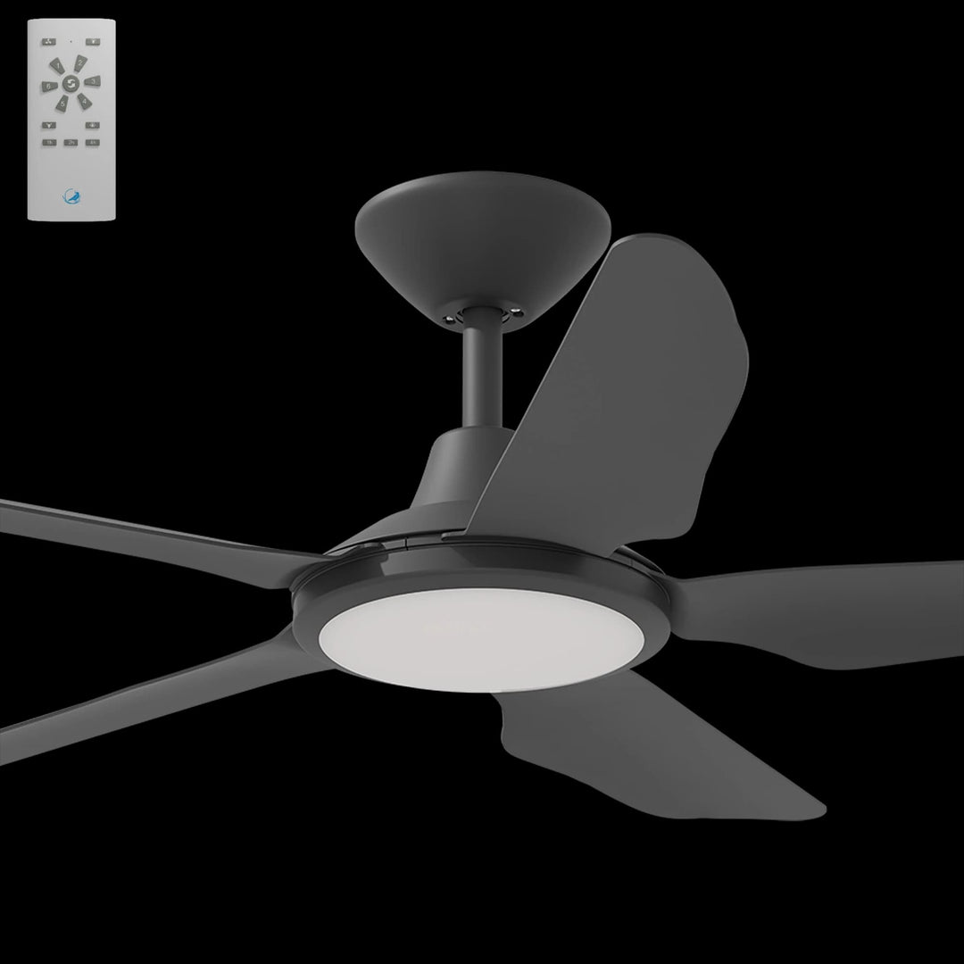 Calibo Storm 42" (1070mm) 5 Blade 18W Tricolour LED Light Indoor/Outdoor DC Ceiling Fan & Remote | Black