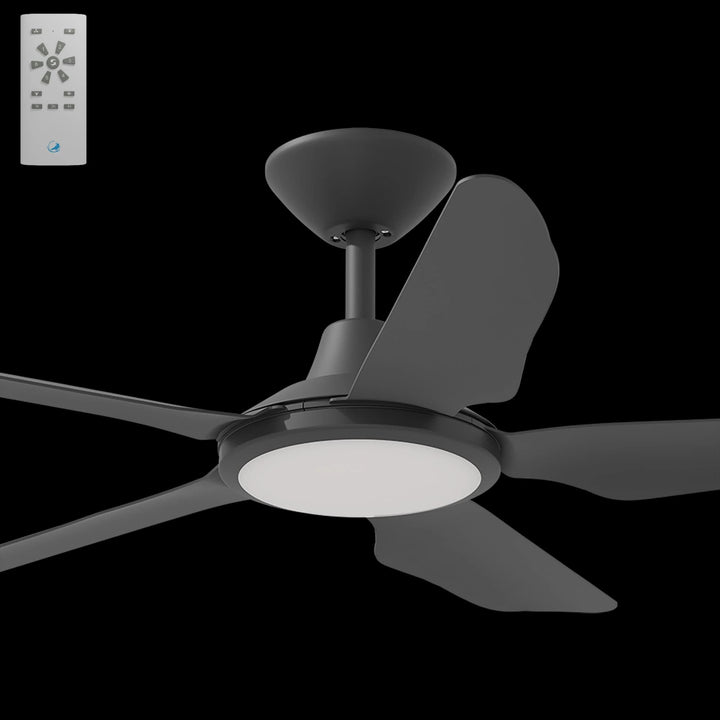 Calibo Storm 42" (1070mm) 5 Blade 18W Tricolour LED Light Indoor/Outdoor DC Ceiling Fan & Remote | Black