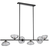 Telbix Zecca 6 Light Bar Pendant | Black & Smoke Glass