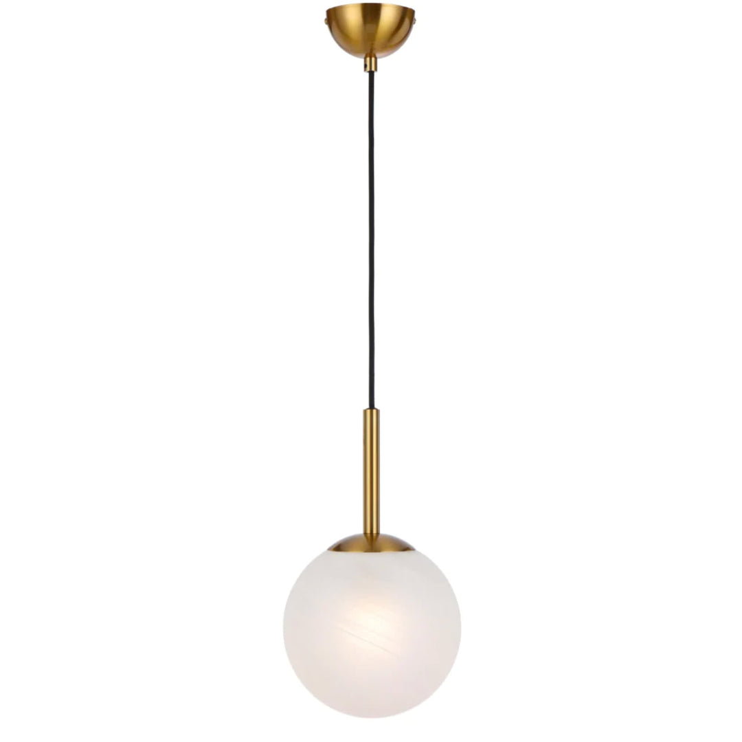 Antique Gold Telbix Bally Alabastro Glass Ball Pendant Light | 200mm
