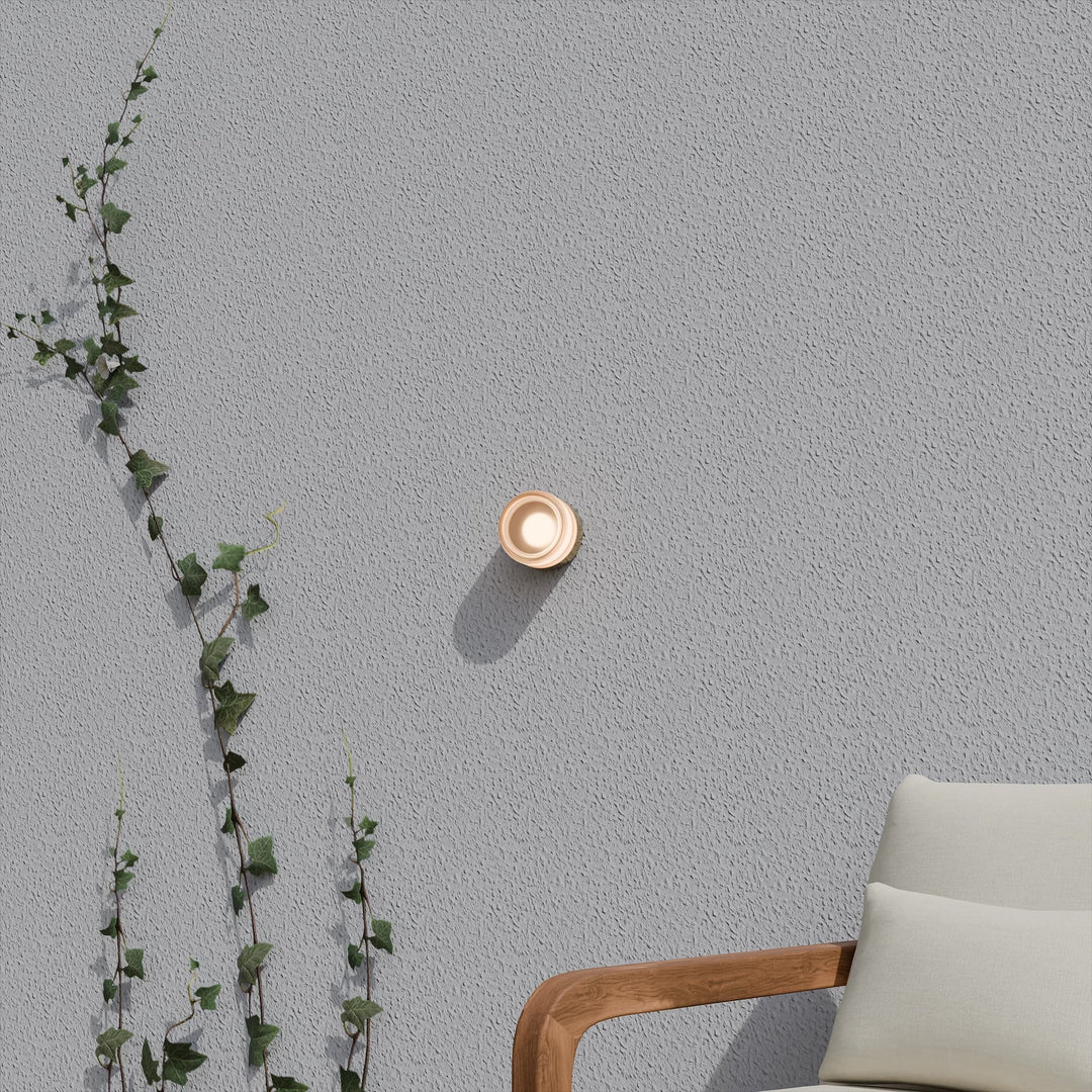 Calibo Gull Round Frosted Acrylic 3CCT LED Exterior Wall Light | Brass