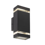 Black Telbix Dixon Square 304 S/S Exterior GU10 Wall Light IP44 | 2 Light