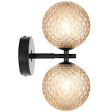 Telbix Black Felton 2 Light Wall Light | Amber Tear