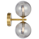 Telbix Antique Gold Felton 2 Light Wall Light | Smoke