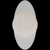 Calibo Crest Alabaster Glass 140mm Orb Wall Light Oval Plate 300mm | White