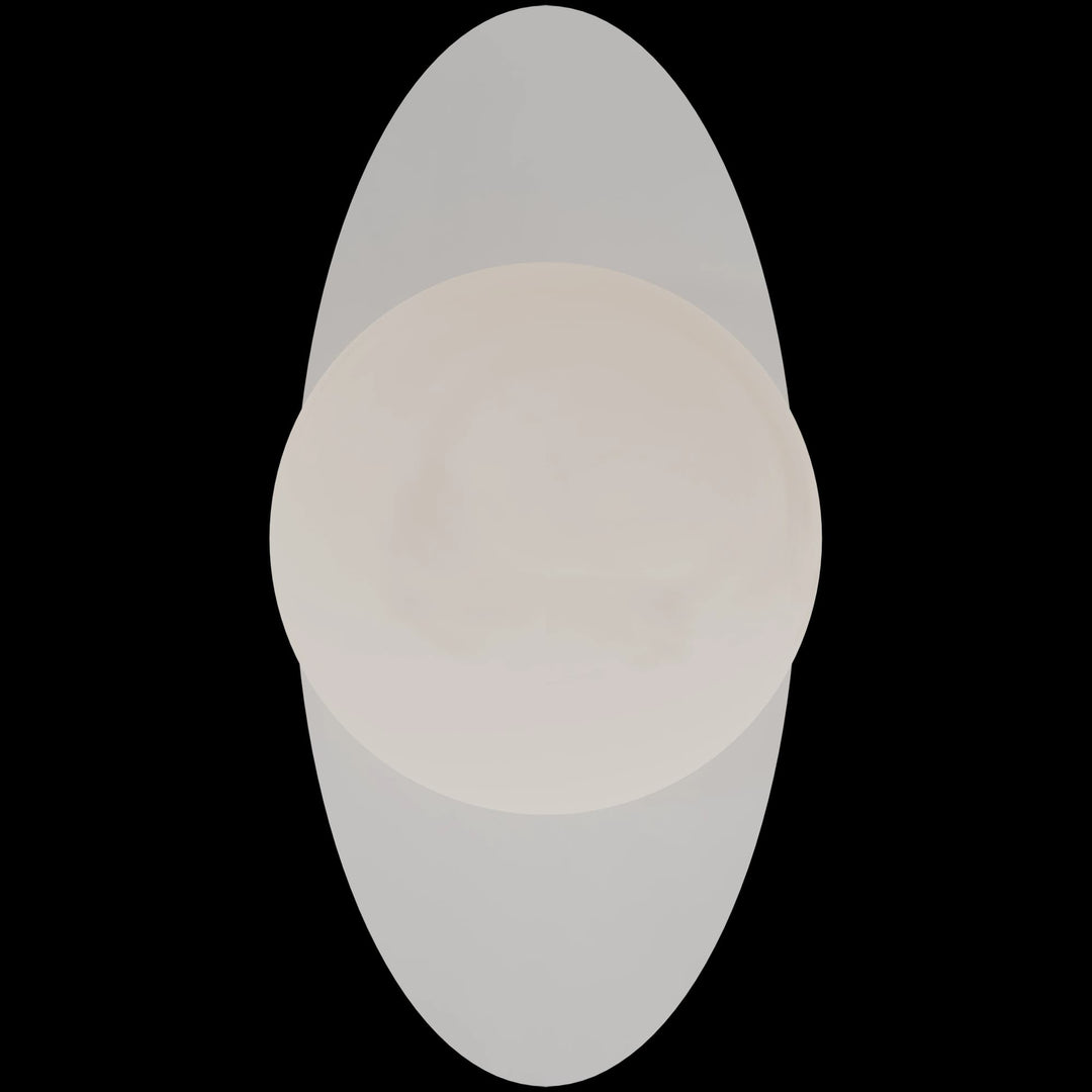 Calibo Crest Alabaster Glass 140mm Orb Wall Light Oval Plate 300mm | White