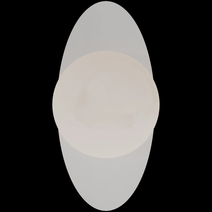 Calibo Crest Alabaster Glass 140mm Orb Wall Light Oval Plate 300mm | White