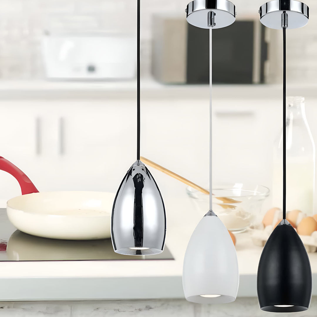 Telbix Tolosa 6W COB GU10 LED Metal Shade Pendant Light | White