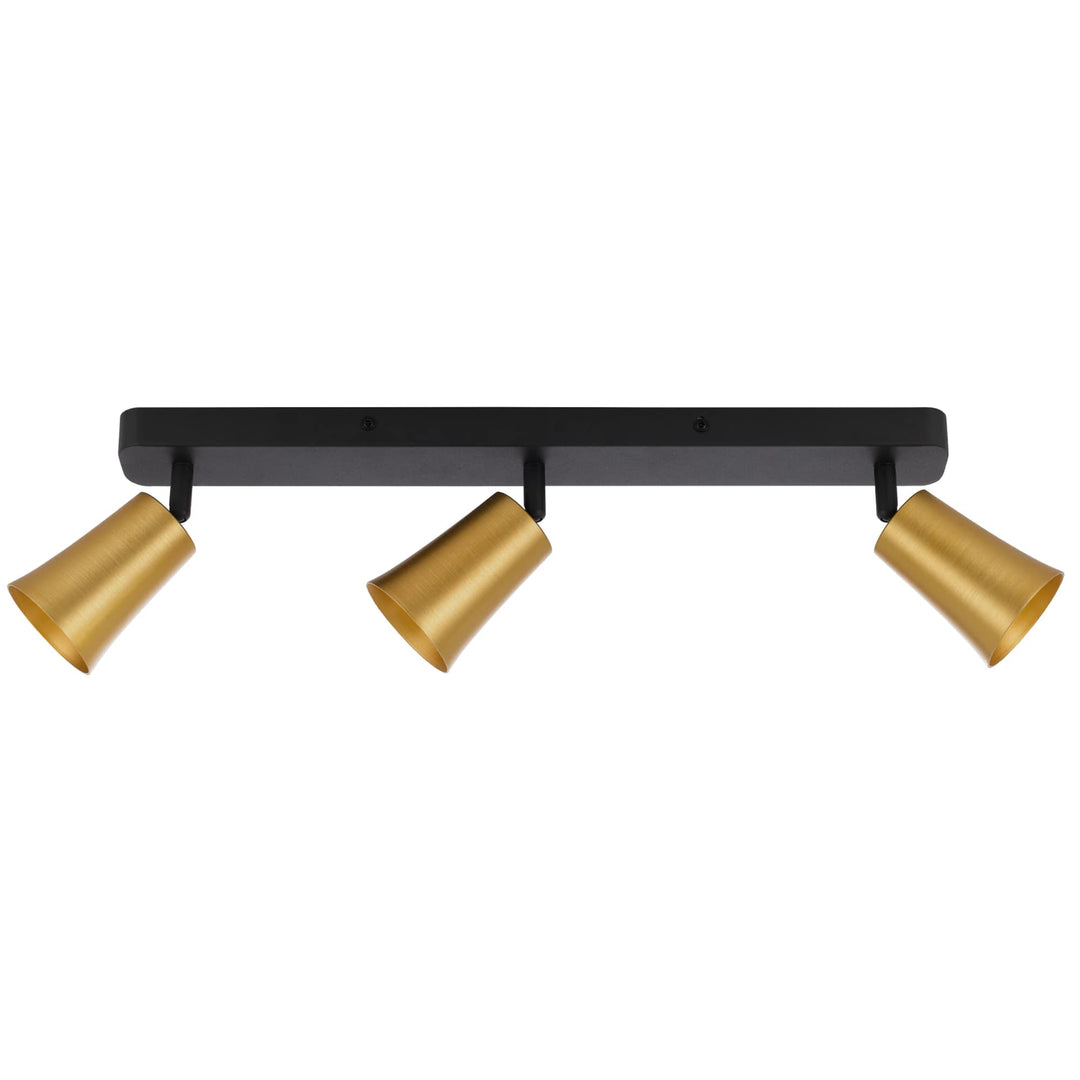 Telbix Alvey 3 Light Bar Spot Light | Gold and Black