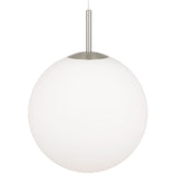 Nickel Telbix Bally Opal Matt Glass Ball Pendant Light | 400mm