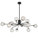 Telbix Felton 12 Light Pendant | Black and Clear Prism