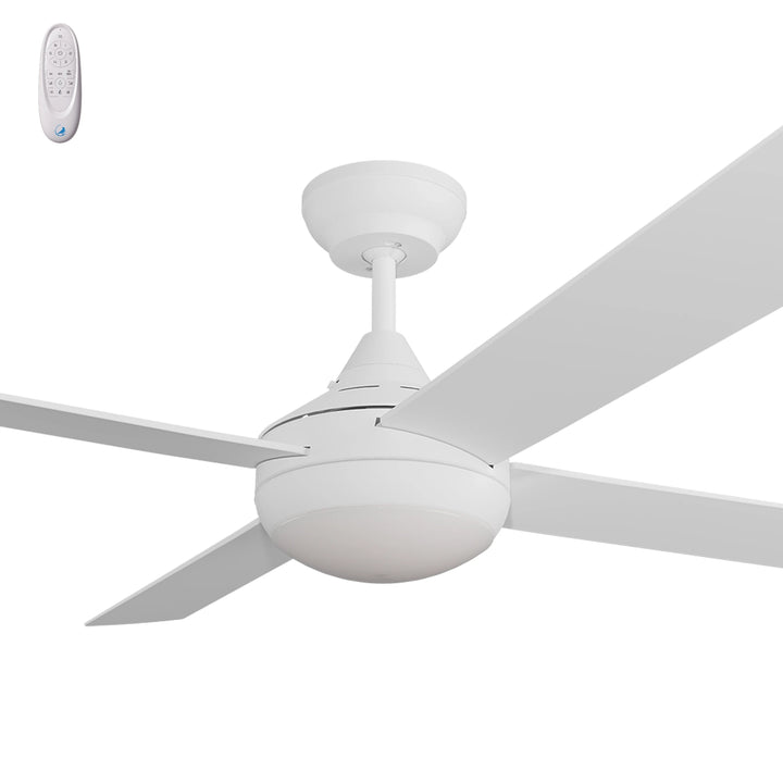 Calibo Kestrel 48" (1220mm) Indoor/Outdoor DC Ceiling Fan with 18W CCT LED Light & Remote | White