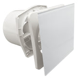 Fanco Dynamic 150 Square Wall/Ceiling Exhaust Fan with Glass Panel | White