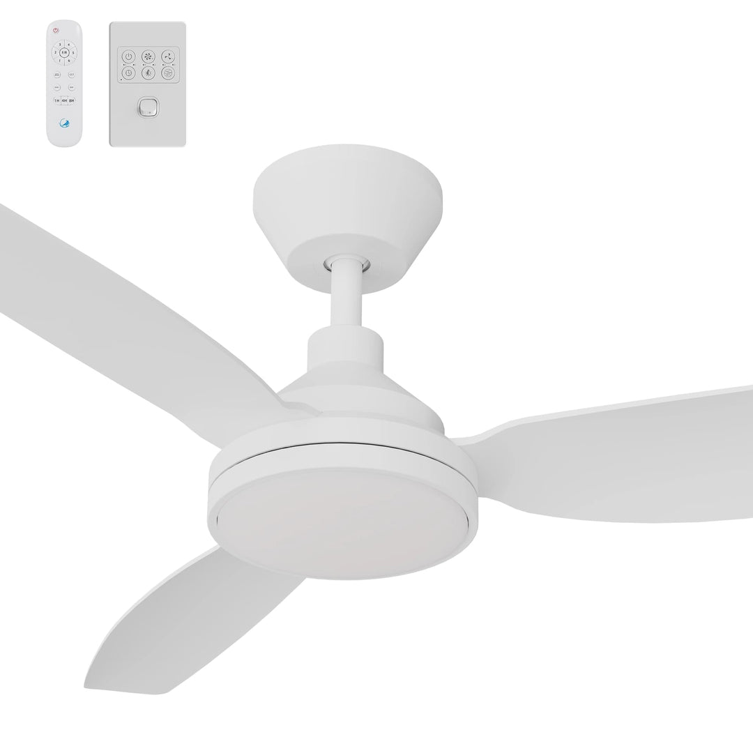 Calibo Sora 52" DC Ceiling Fan with LED Light, Wall Control and Remote | White