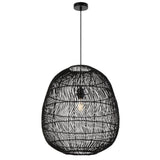 Black Telbix Rana Woven Pendant (E27) | Large