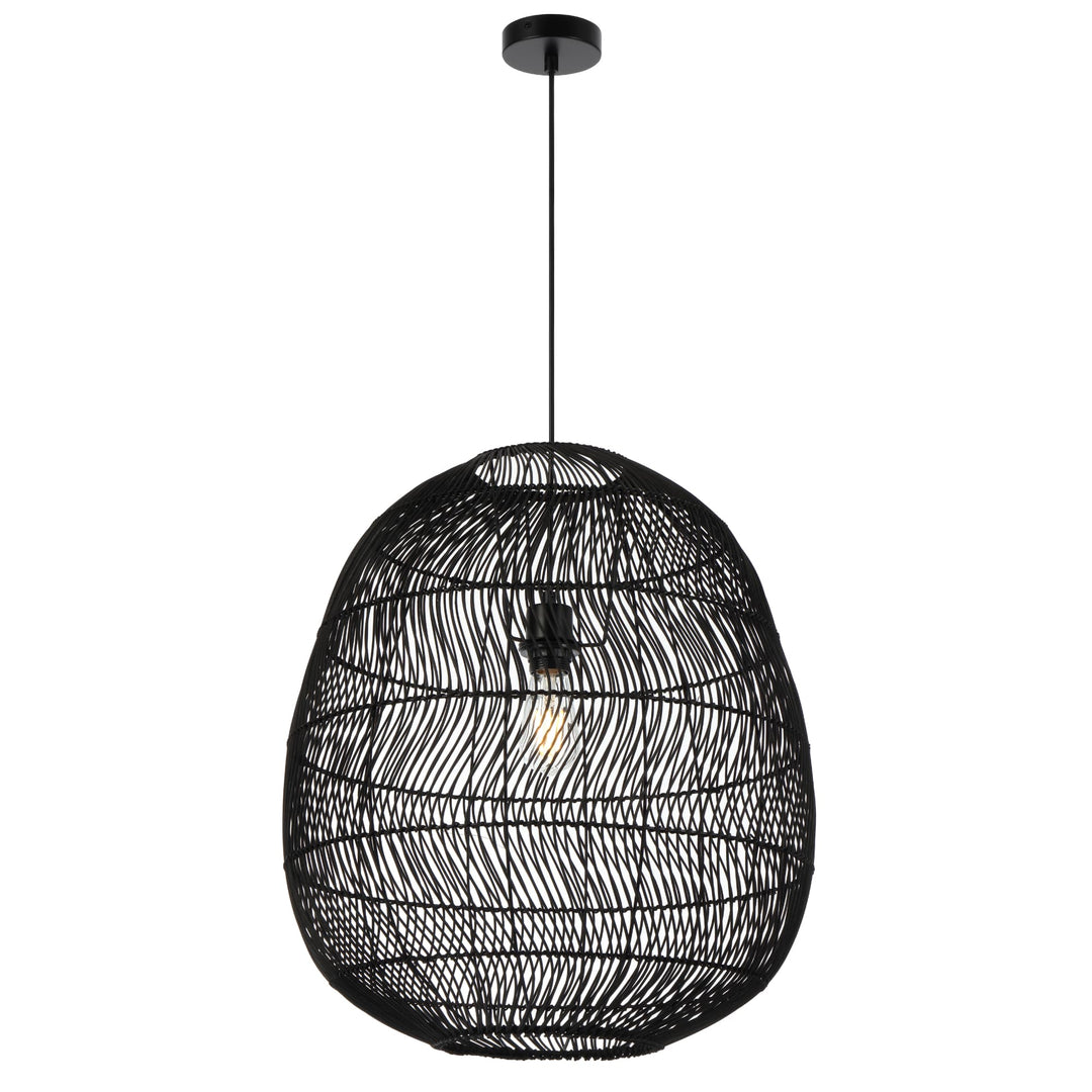 Black Telbix Rana Woven Pendant (E27) | Large