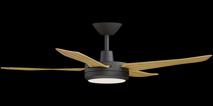 Calibo Enviro 52" (1320mm) DC Ceiling Fan with 18W CCT LED Light and Remote | Black & Bamboo
