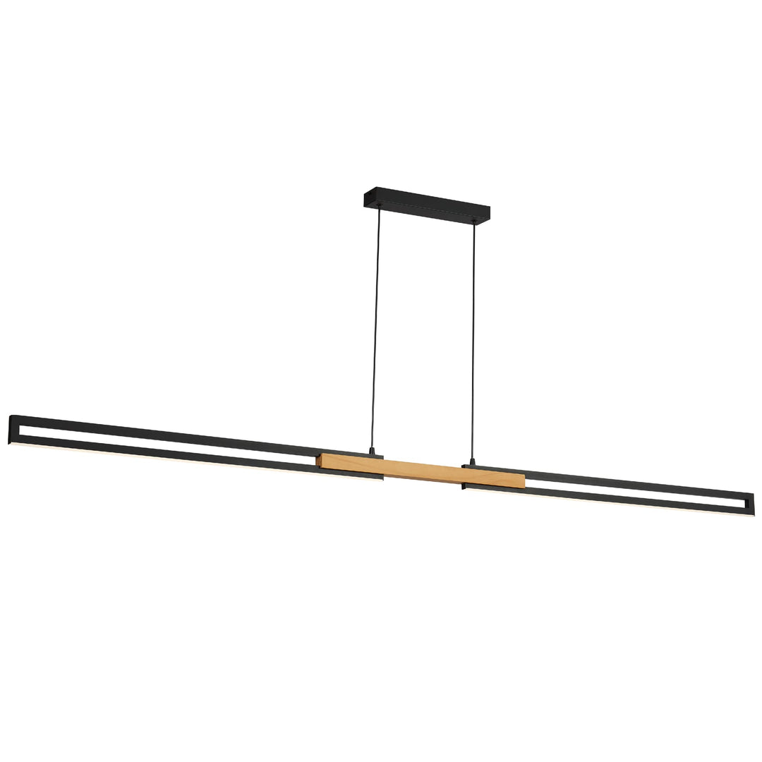 Telbix Thorin 1800mm LED Pendant | Black and Oak