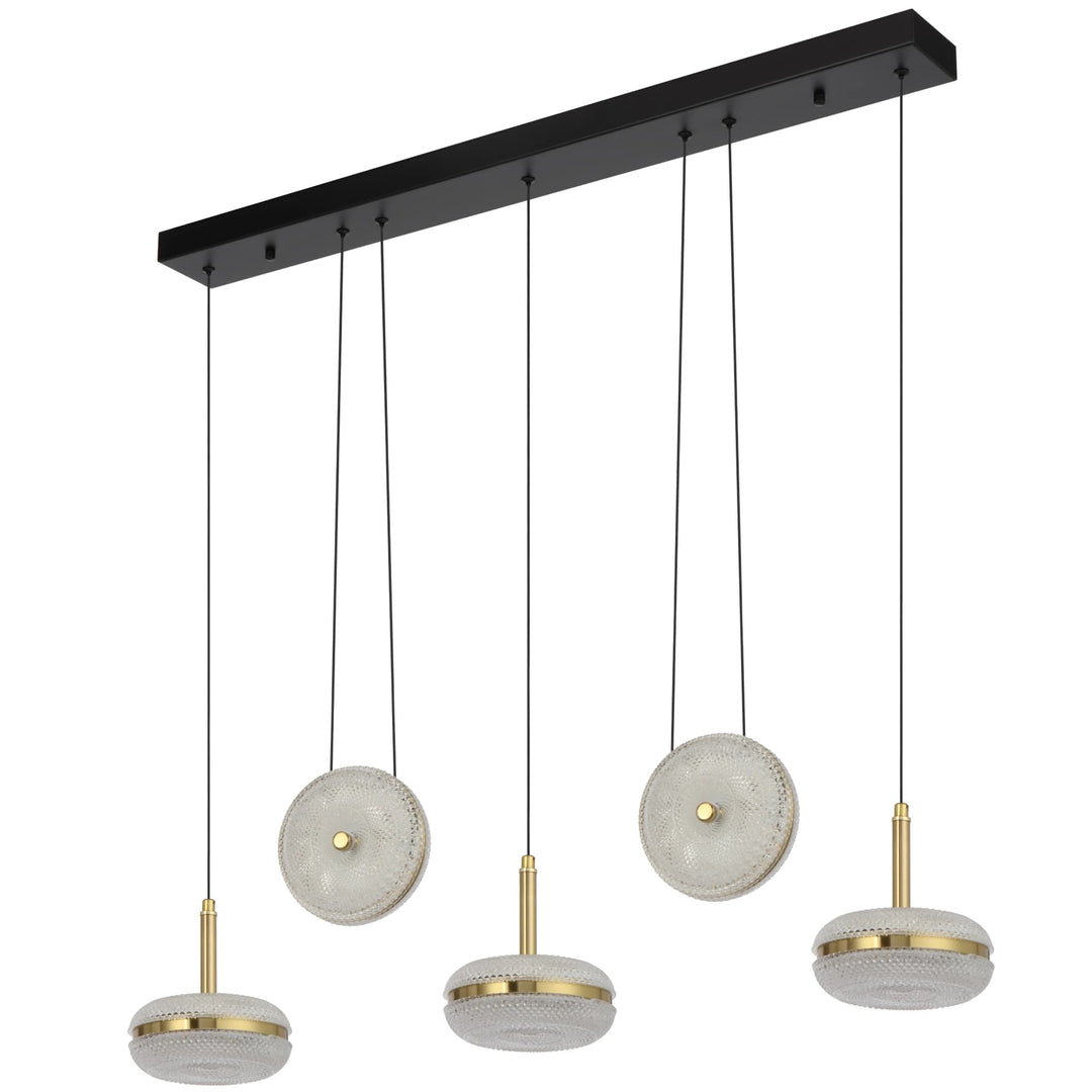 Telbix Govan 5 Light LED Bar Pendant Light | Antique Gold