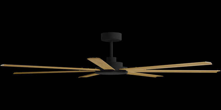 Calibo Alula 80" (2032mm) 7 Blade Indoor/Outdoor DC Ceiling Fan & Remote | Black & Teak