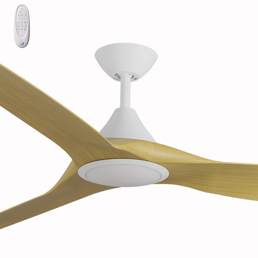 Calibo Smart CloudFan 72" (1830mm) ABS DC Ceiling Fan with 20W CCT LED Light and Remote | White & Bamboo