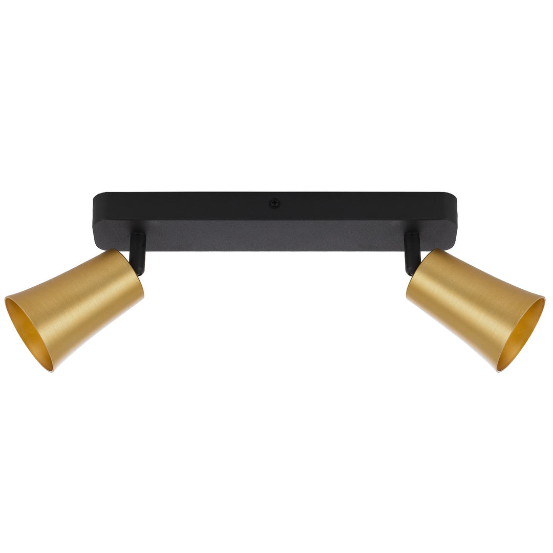 Telbix Alvey 2 Light Spot Bar | Gold and Black