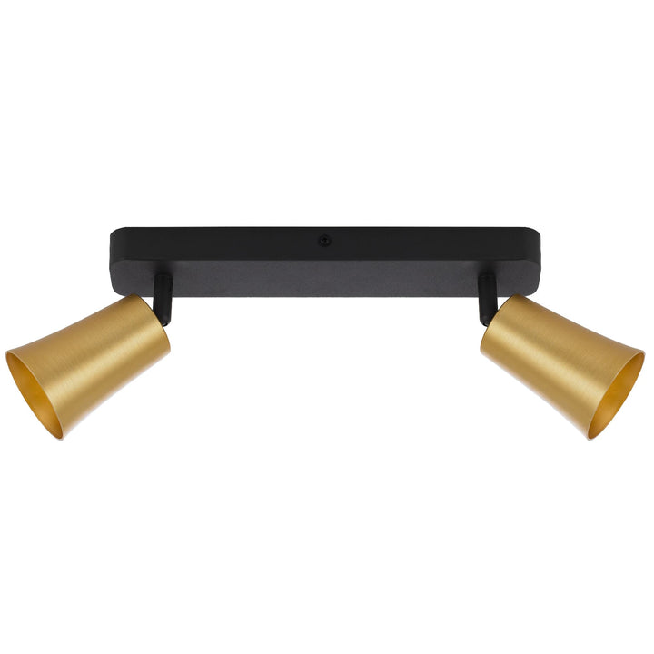Telbix Alvey 2 Light Spot Bar | Gold and Black