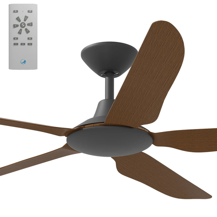 Calibo Storm 56" (1430mm) 5 Blade Indoor/Outdoor DC Ceiling Fan and Remote | Black & Koa