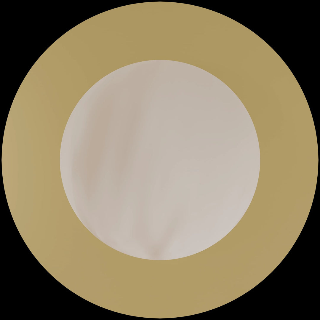 Calibo Crest Alabaster Glass 120mm Orb Wall Light Round Plate 200mm | Brass