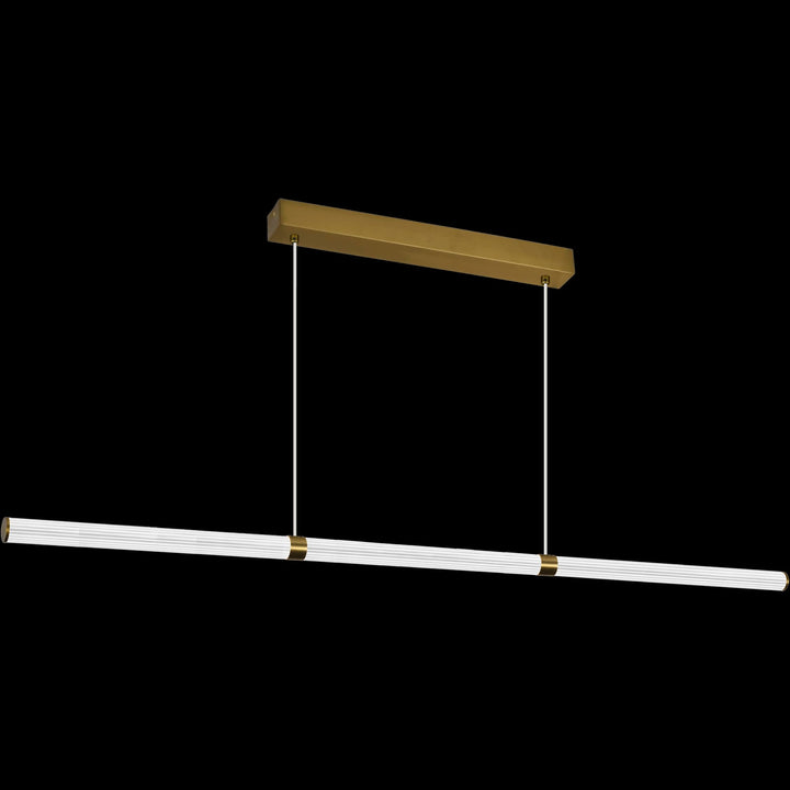 Calibo Charm Modern Fluted 2500mm Linear Pendant Light | Brass