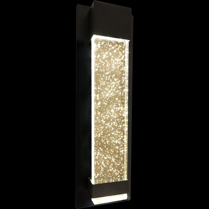Calibo Coot Small Rectangular Bubble Glass Weatherproof LED Exterior Wall Light | Black