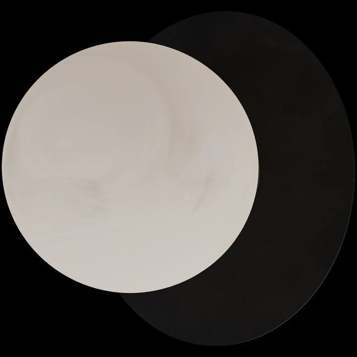 Calibo Crest Alabaster Glass 140mm Orb Wall Light Round Plate 200mm | Black