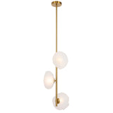 Telbix Zecca 3 Light Vertical Pendant | Antique Gold and Frost