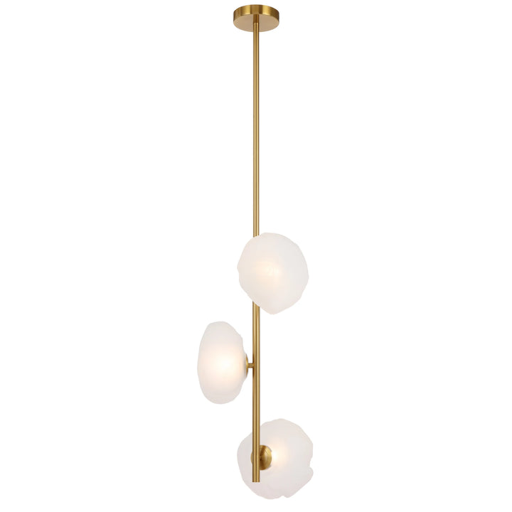 Telbix Zecca 3 Light Vertical Pendant | Antique Gold and Frost