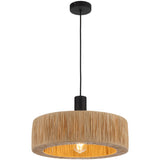 Telbix Katrin Pendant Light | Black and Natural