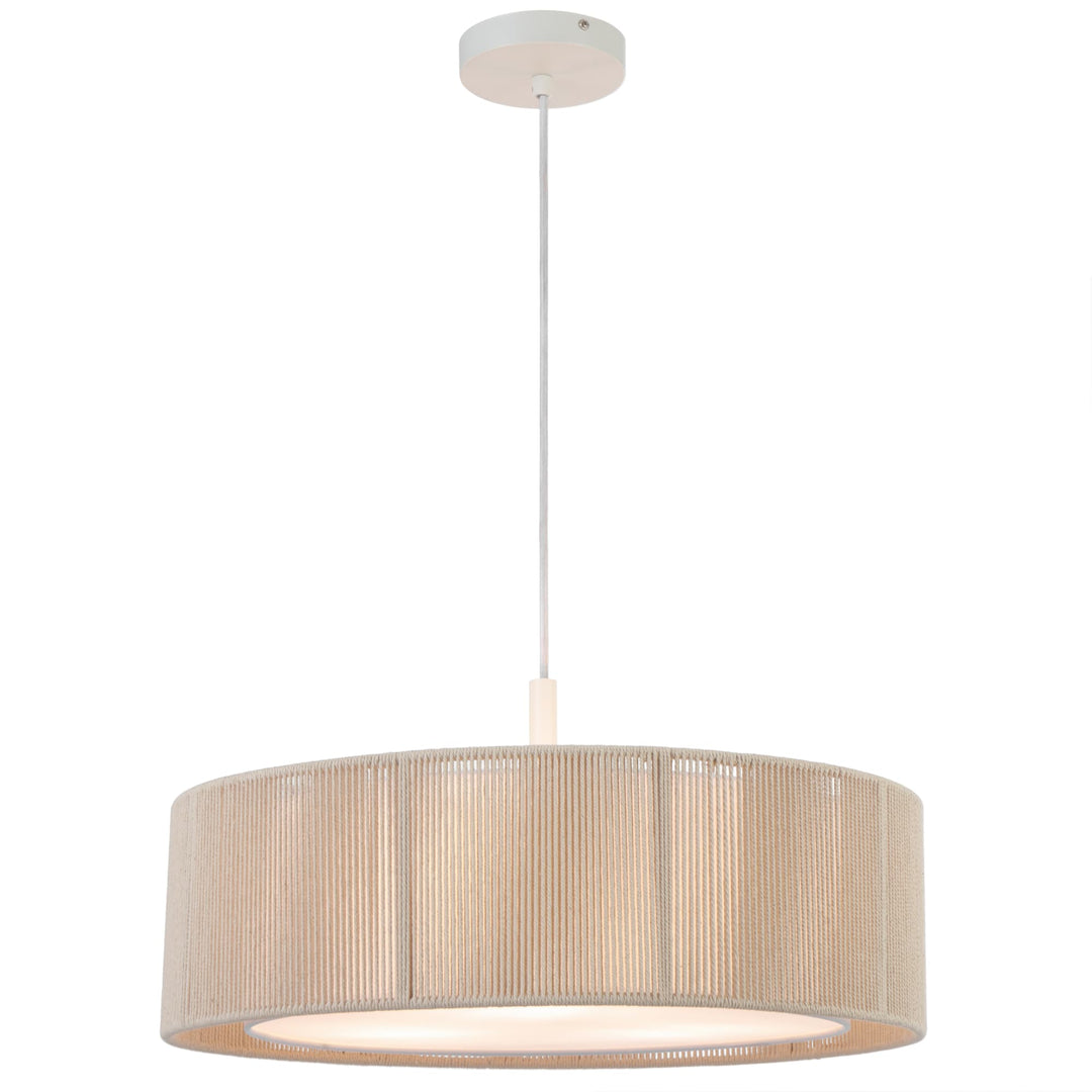 Telbix Cusco Scandinavian Pendant with Soft Woven Fabric Shade | Medium