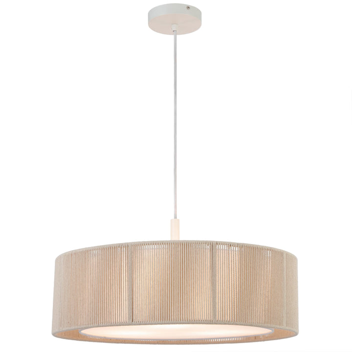 Telbix Cusco Scandinavian Pendant with Soft Woven Fabric Shade | Medium