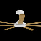 Calibo Alula 80" (2032mm) 7 Blade Indoor/Outdoor DC Ceiling Fan & Remote | White & Teak